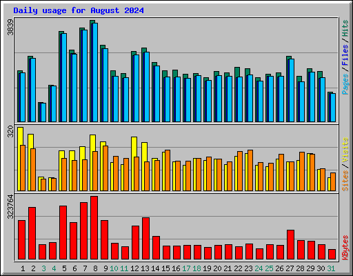 Daily usage for August 2024