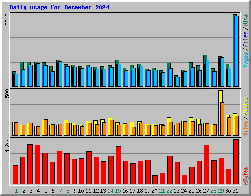 Daily usage for December 2024