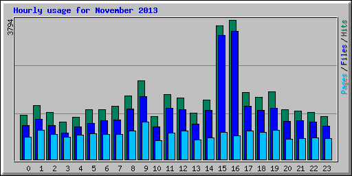 Hourly usage for November 2013