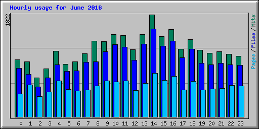 Hourly usage for June 2016