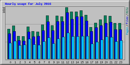 Hourly usage for July 2016