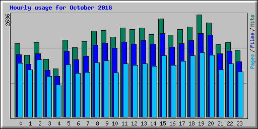 Hourly usage for October 2016