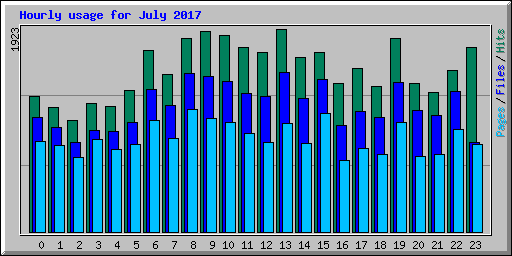 Hourly usage for July 2017