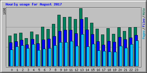 Hourly usage for August 2017