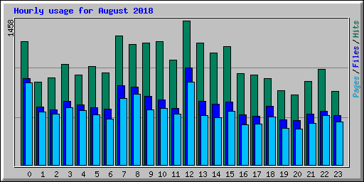 Hourly usage for August 2018