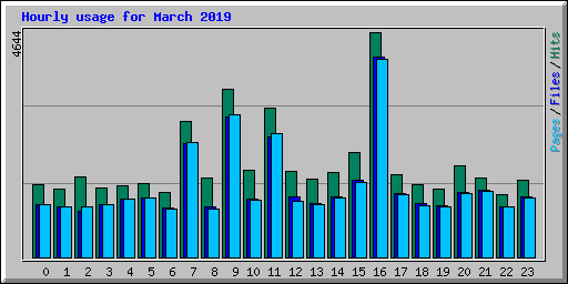 Hourly usage for March 2019