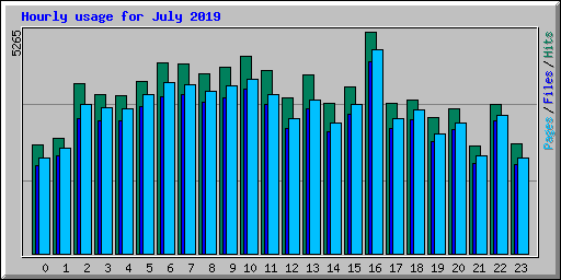 Hourly usage for July 2019