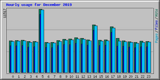 Hourly usage for December 2019