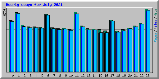 Hourly usage for July 2021