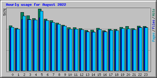 Hourly usage for August 2022