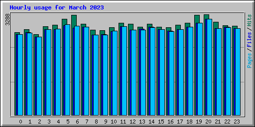 Hourly usage for March 2023