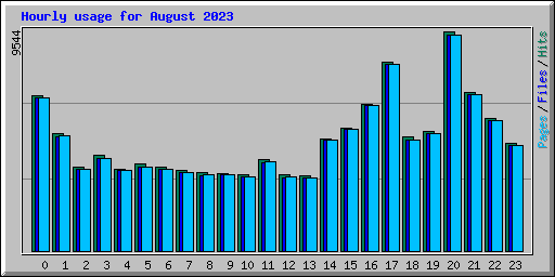 Hourly usage for August 2023